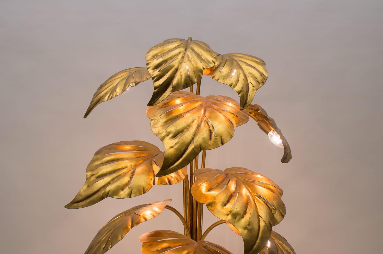 Amazing Gilded Floral Floor Lamp by Hans Kögl, Germany, 1960s 7