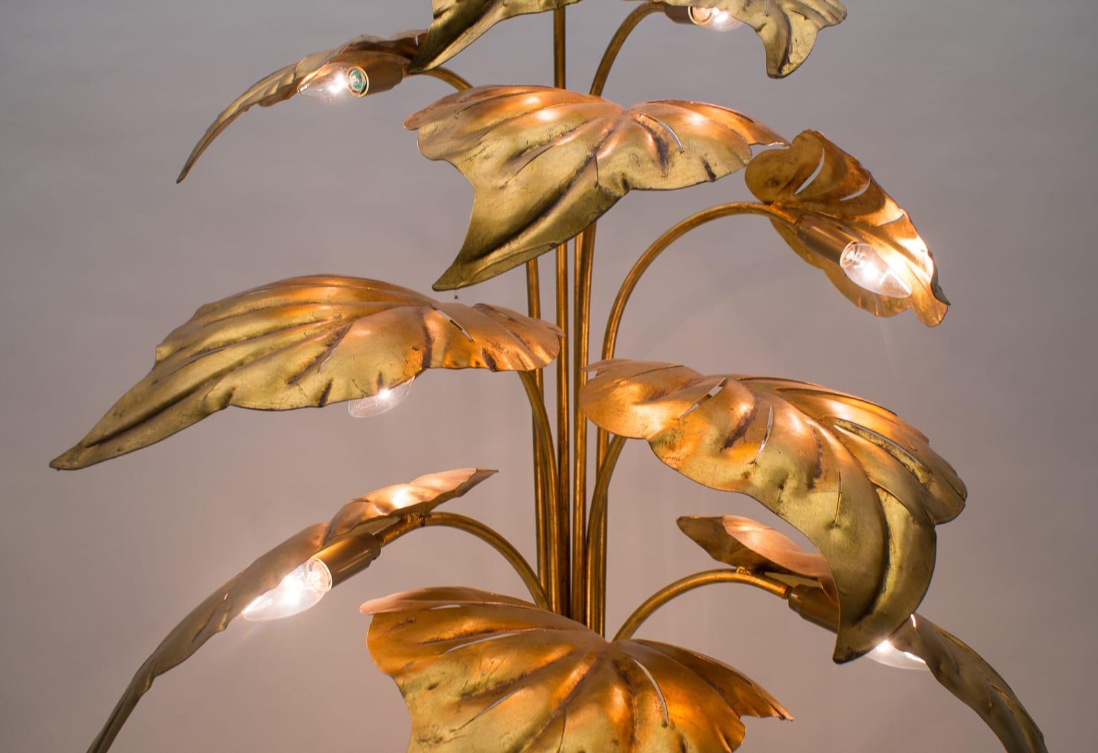 Amazing Gilded Floral Floor Lamp by Hans Kögl, Germany, 1960s 9
