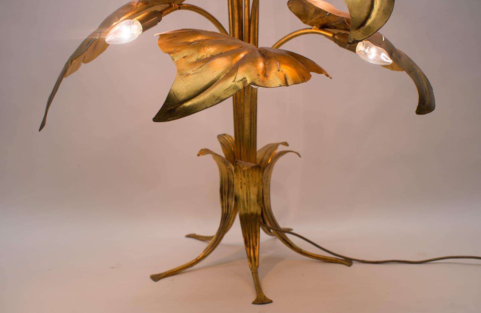 Amazing Gilded Floral Floor Lamp by Hans Kögl, Germany, 1960s 10