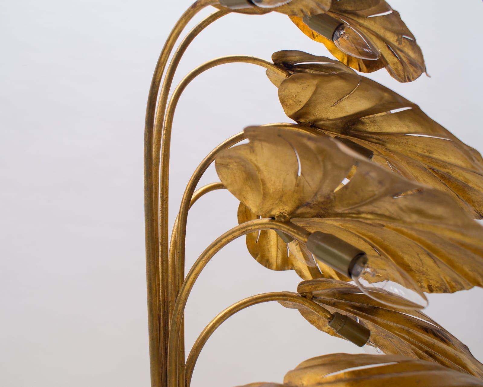 Amazing Gilded Floral Floor Lamp by Hans Kögl, Germany, 1960s 12
