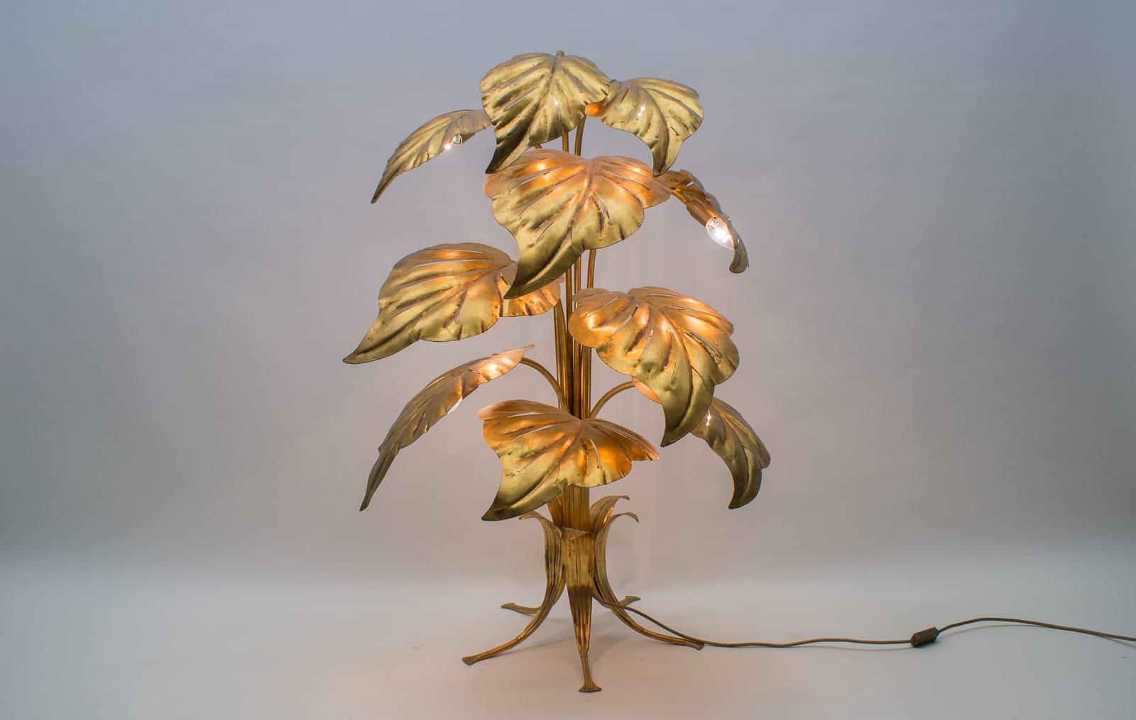 Mid-20th Century Amazing Gilded Floral Floor Lamp by Hans Kögl, Germany, 1960s