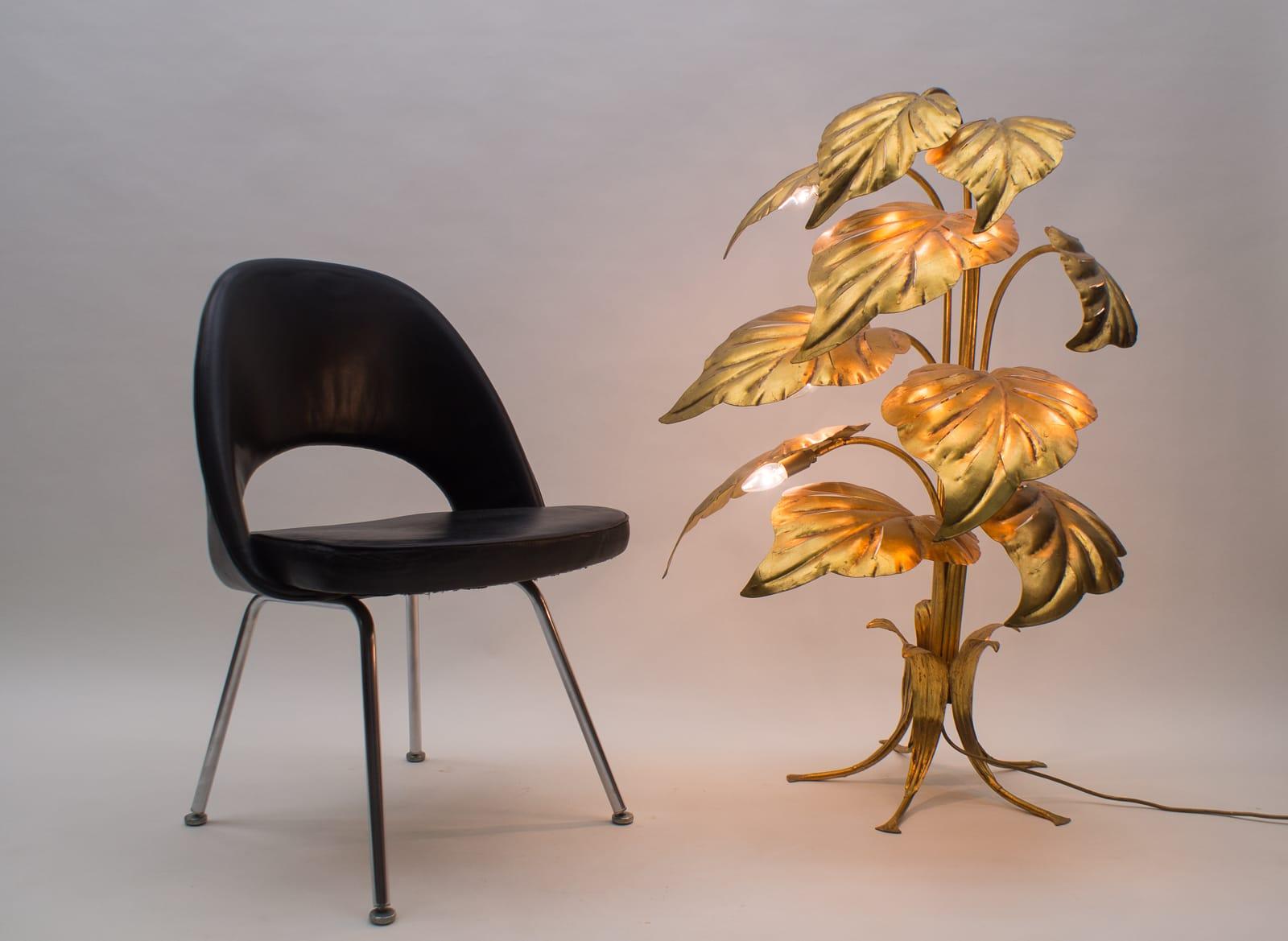 Metal Amazing Gilded Floral Floor Lamp by Hans Kögl, Germany, 1960s