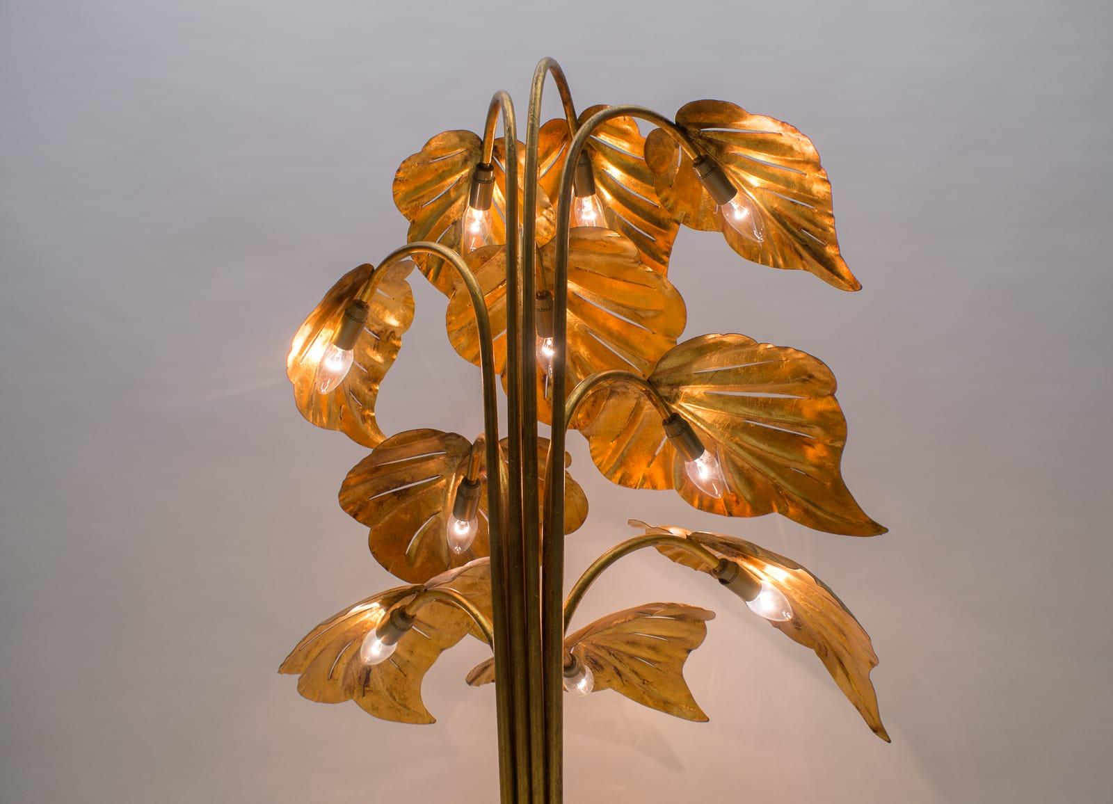 Amazing Gilded Floral Floor Lamp by Hans Kögl, Germany, 1960s 2