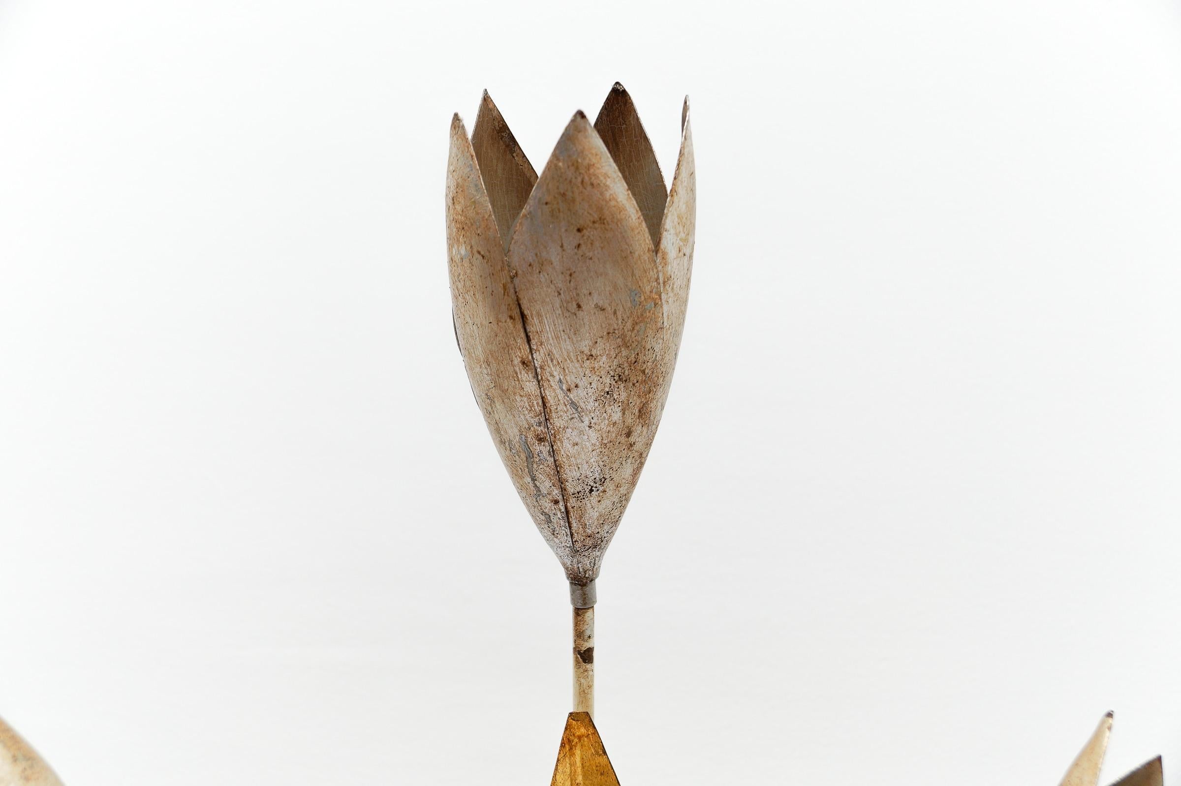 Incredibile lampada da terra floreale dorata di Hans Kögl, Germania, anni '60 in vendita 1
