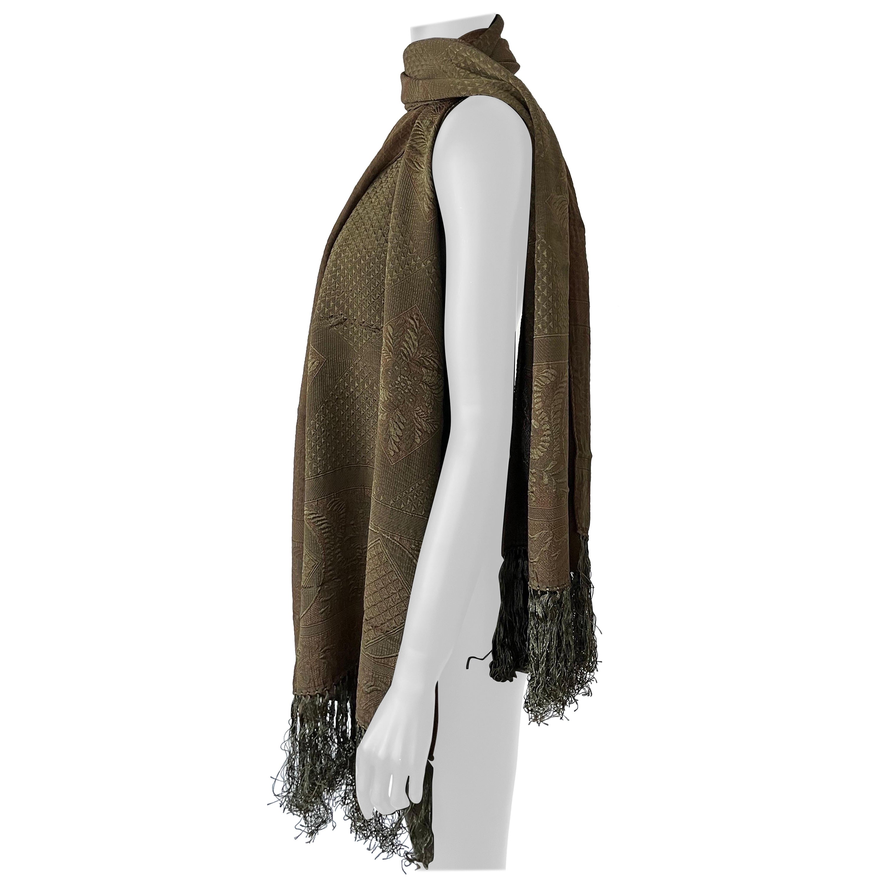 Außergewöhnlicher Giorgio Armani Paisley-Schal mit Quaste - Feuerschutz Neutral