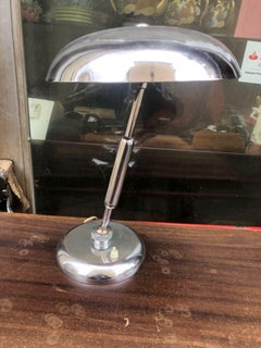 Amazing Giovanni Michelucci Mid-Century Modern Chrome Table Lamp