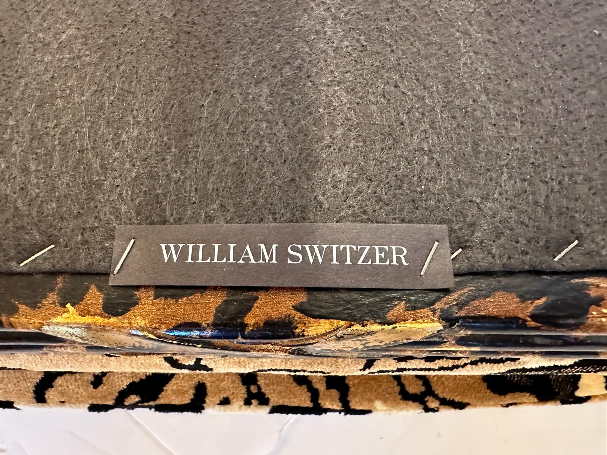 Amazing Glam Pair of Neoclassical Animal Print Ottomans by William Switzer 7