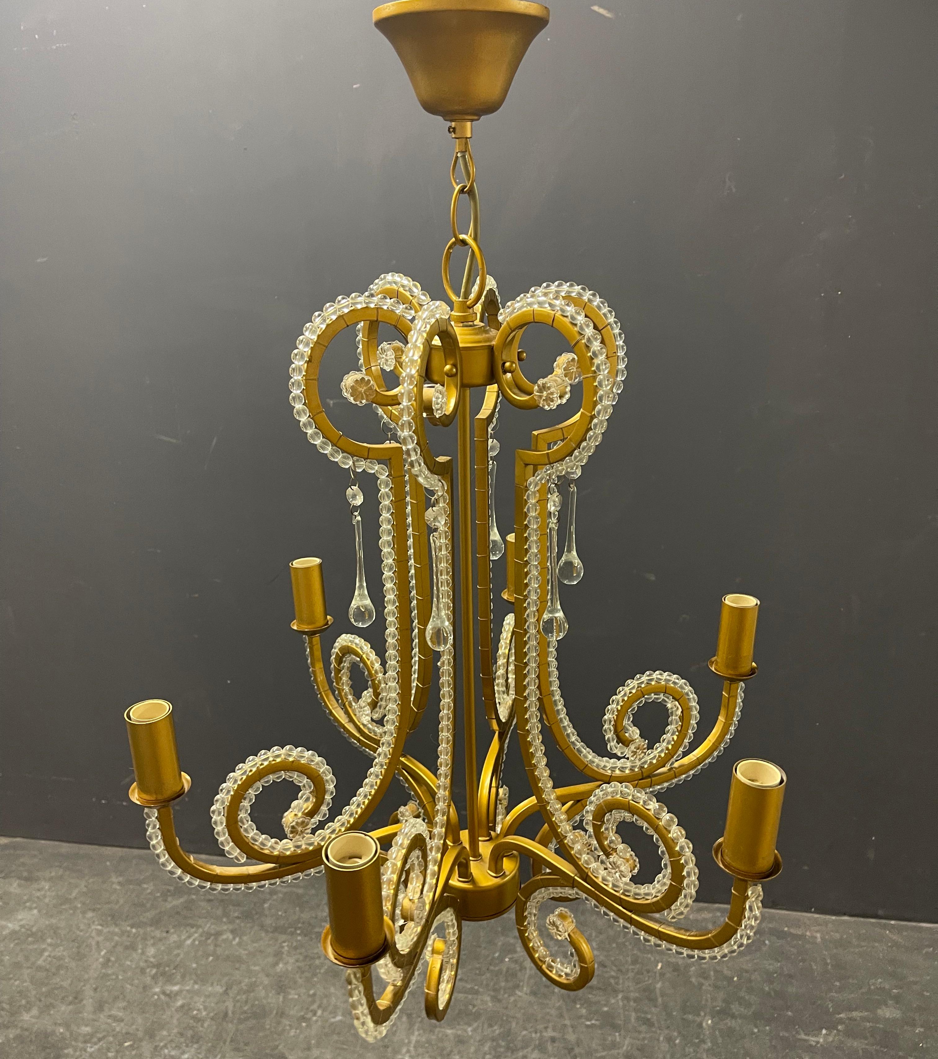 amazing glass and metal chandelier For Sale 1