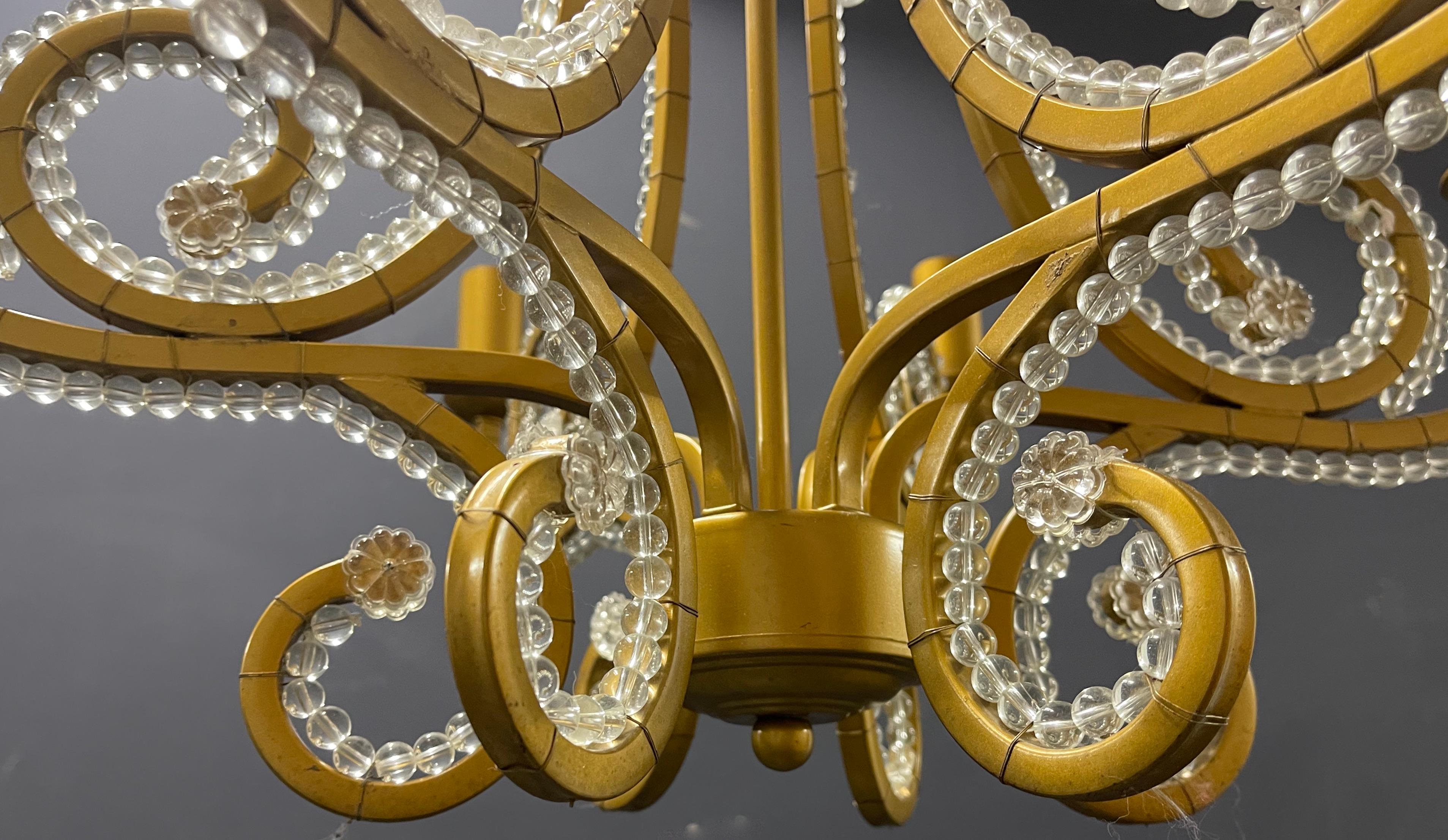 amazing glass and metal chandelier For Sale 3