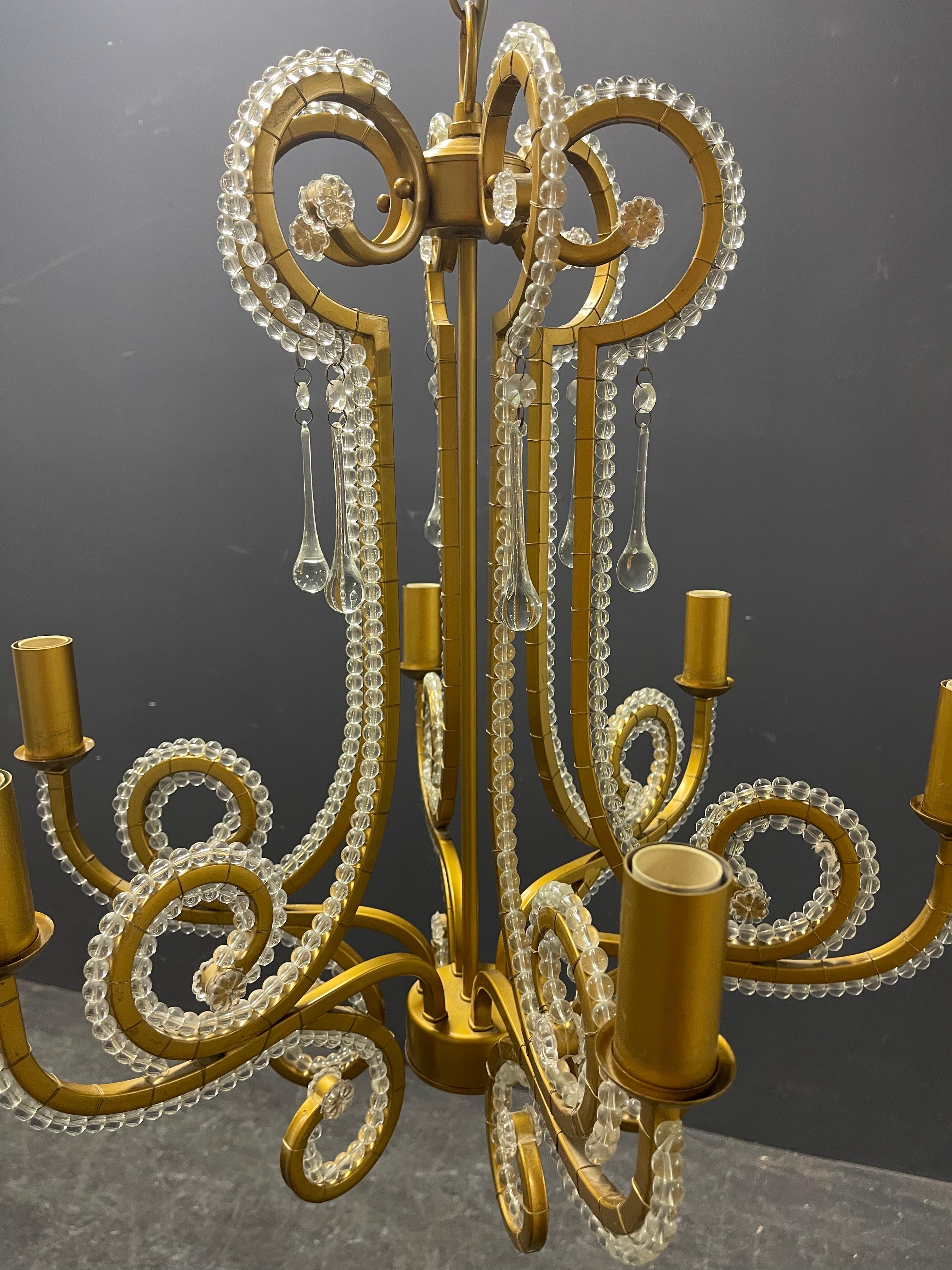 amazing glass and metal chandelier For Sale 5