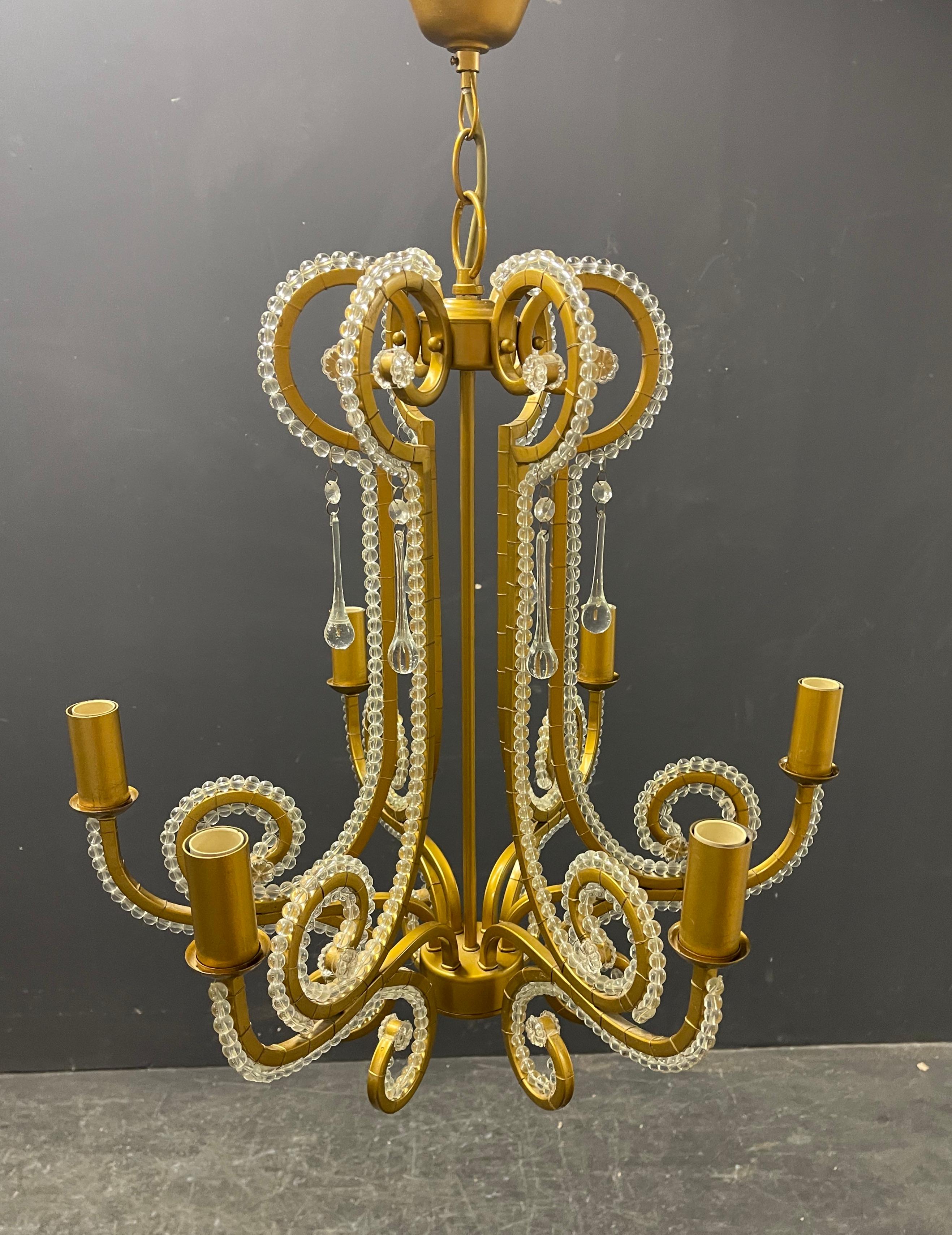 amazing glass and metal chandelier For Sale 6