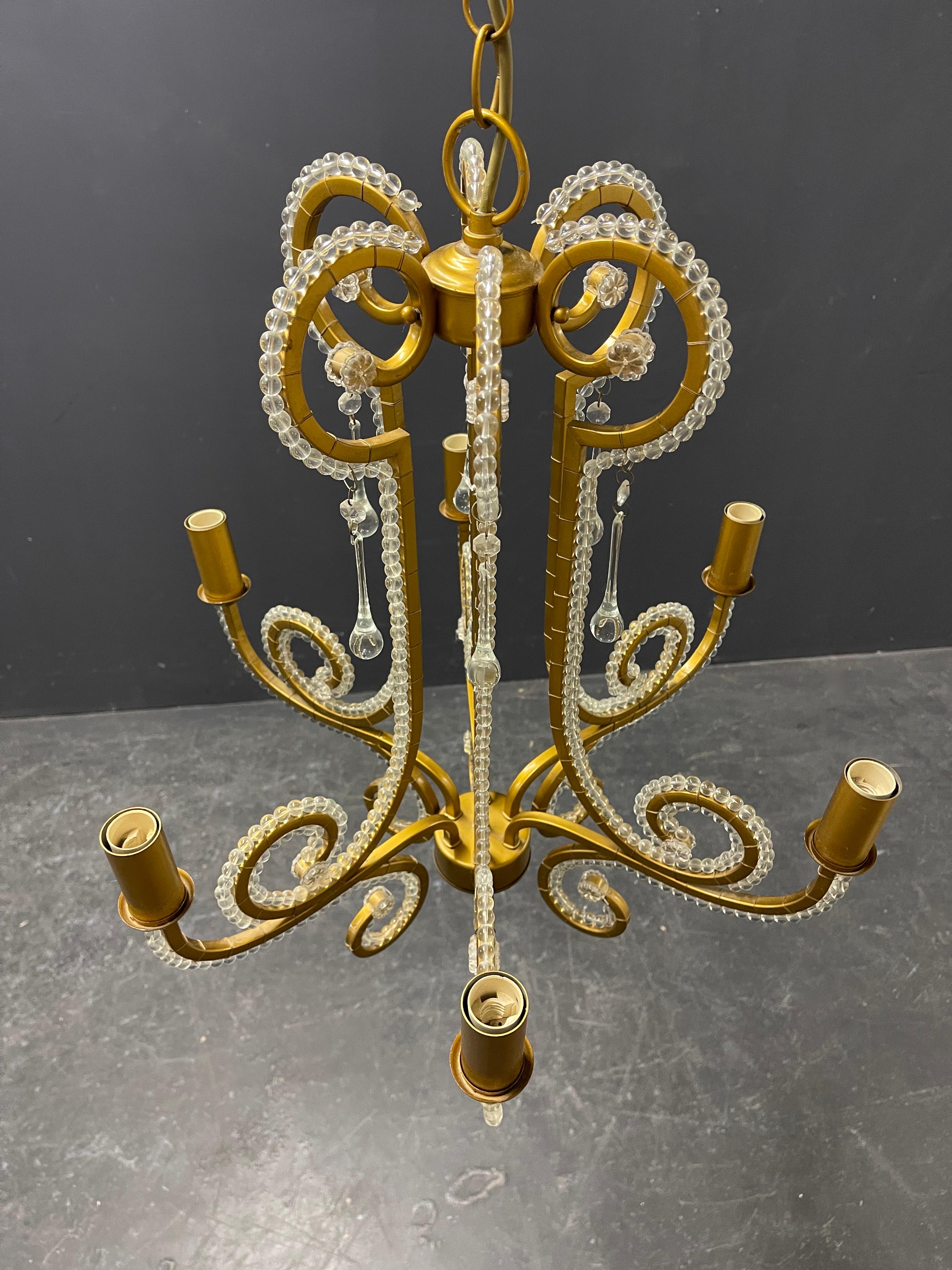 amazing glass and metal chandelier For Sale 10