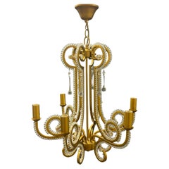 Vintage amazing glass and metal chandelier