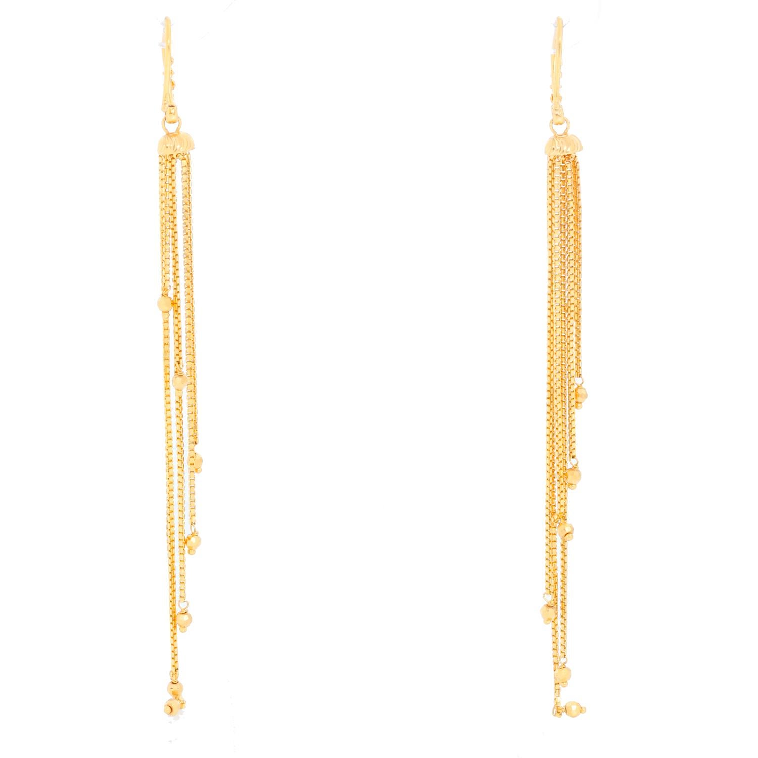 gold dangling earrings