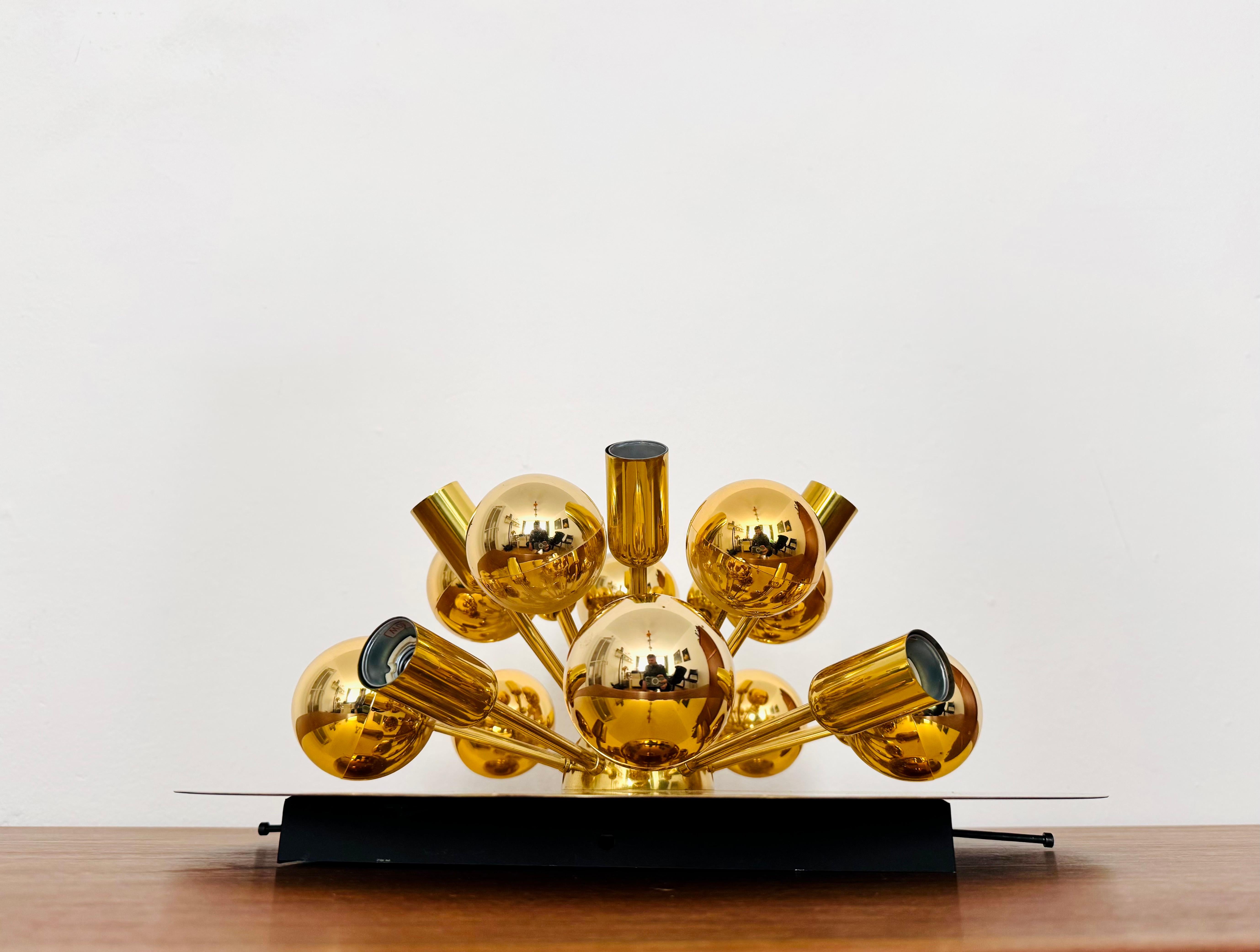 Amazing Golden Sputnik Wall or Flush Lamp by Cosack For Sale 6