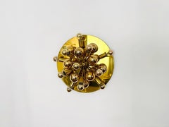 Incroyable lampe murale ou encastrée Spoutnik dorée par Cosack