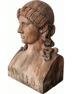 Amazing GREEK ROMAN APOLLO TORSO IN TERRACOTTA 21th Century ONE HANDMADE