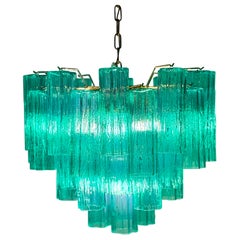 Amazing Green Tronchi Murano Glass Chandelier