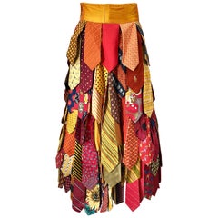 Amazing Hand Made Retro Silk Designer Neck Ties Boho Maxi Skirt 