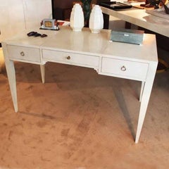 Amazing Handmade Desk in Parchment, D by Michel Leo, Made in Italy
