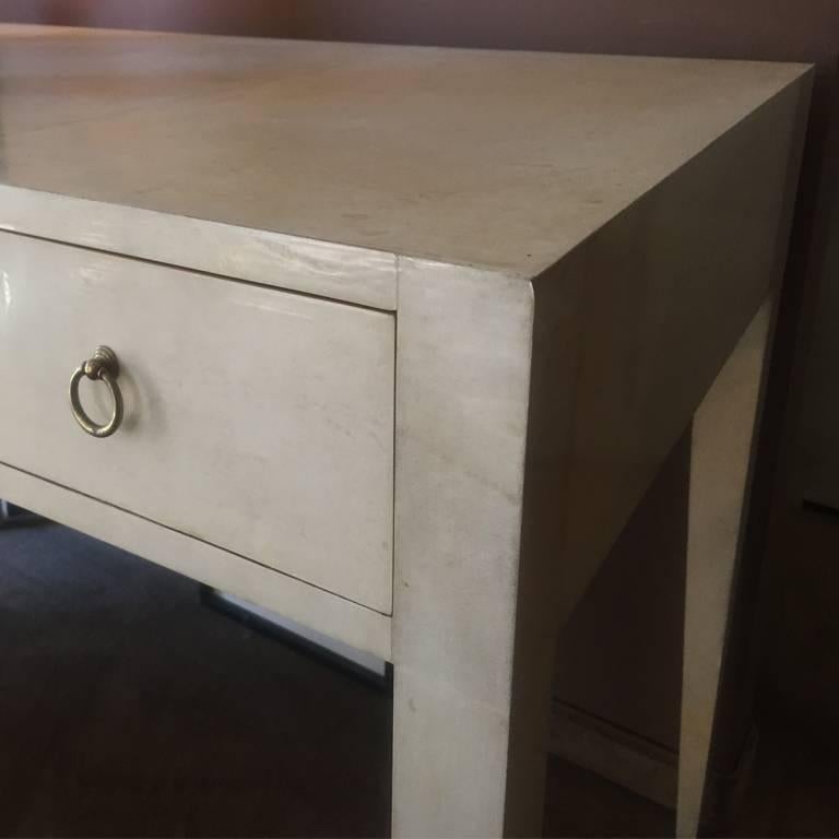Italian Amazing Handmade Desk in Parchment, D by Michel Leo, Made in Italy
