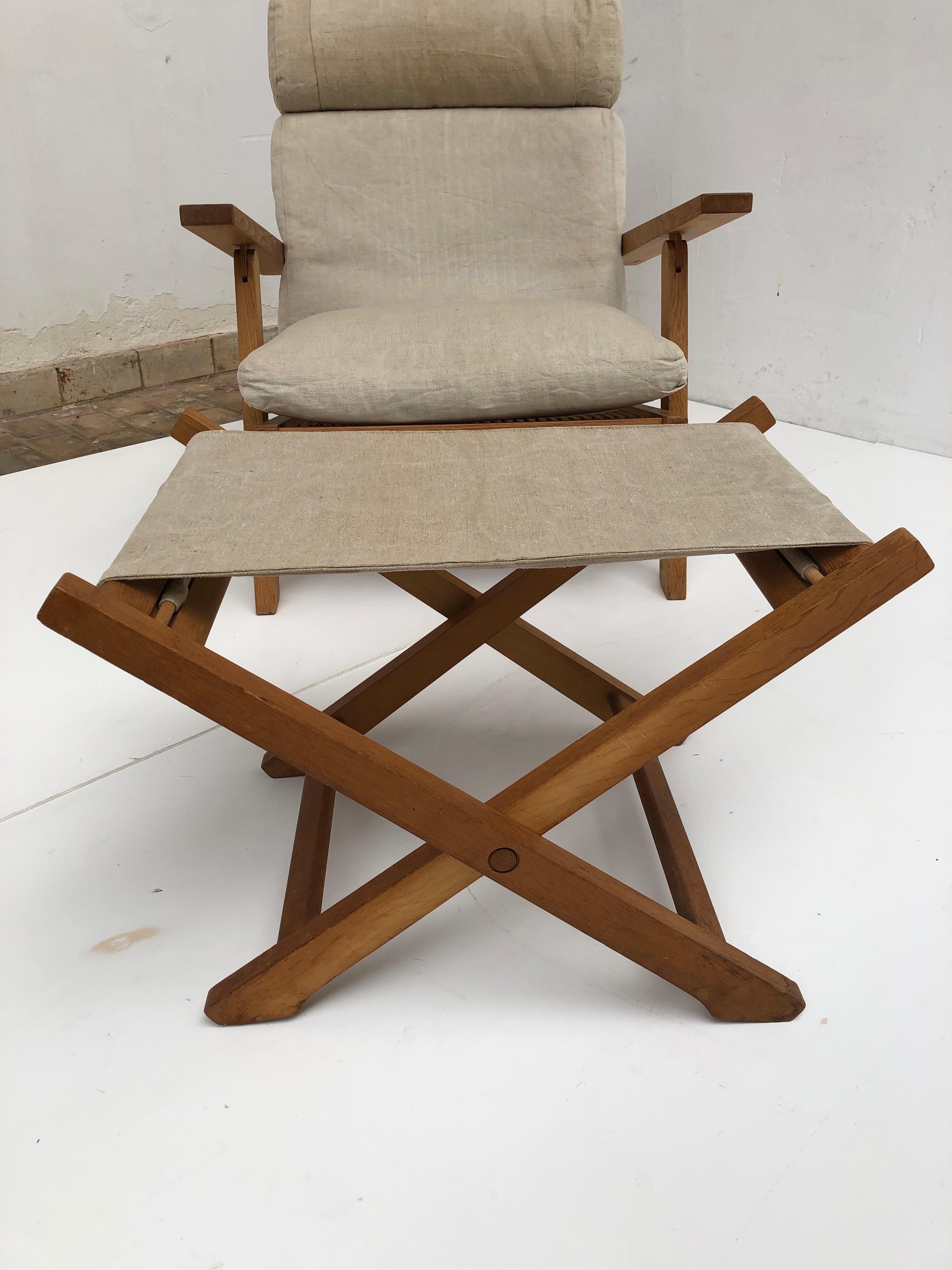 Amazing Hans Wegner AP71 Reclining Lounge Chair with Rare Ottoman 11