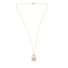Amazing Hermès Amulette Constance pendant in rose gold & 65 diamonds