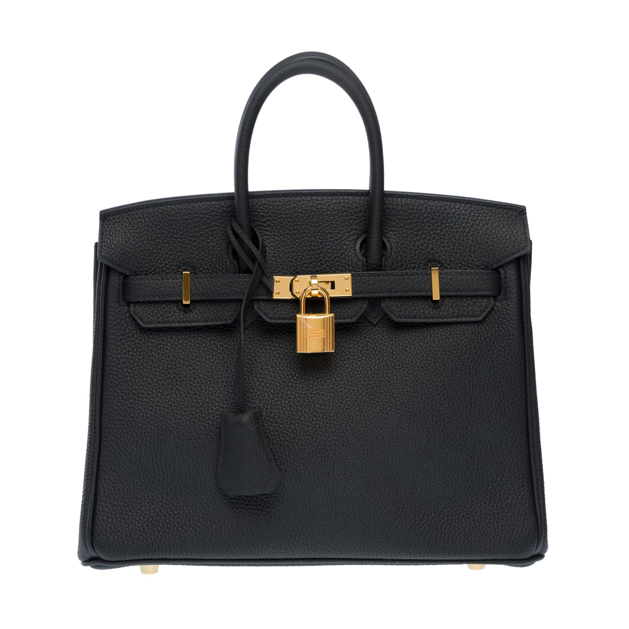 Amazing Hermes Birkin 25 handbag inBlack Togo leather, GHW In Excellent Condition For Sale In Paris, IDF