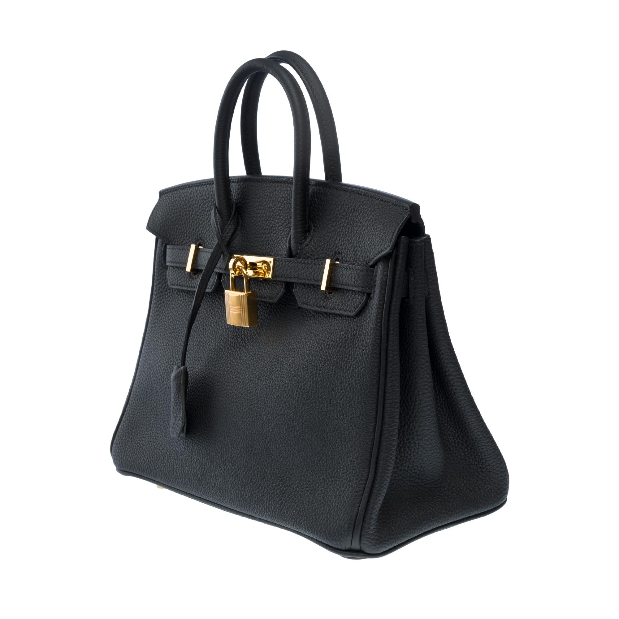 Amazing Hermes Birkin 25 handbag inBlack Togo leather, GHW For Sale 1