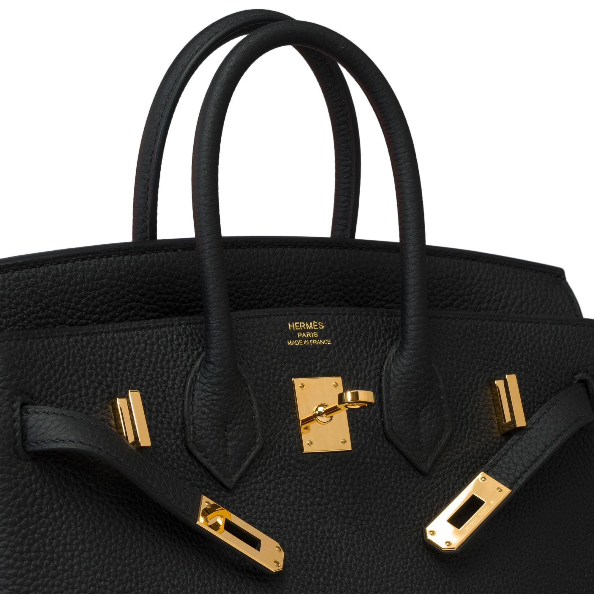 Amazing Hermes Birkin 25 handbag inBlack Togo leather, GHW For Sale 3