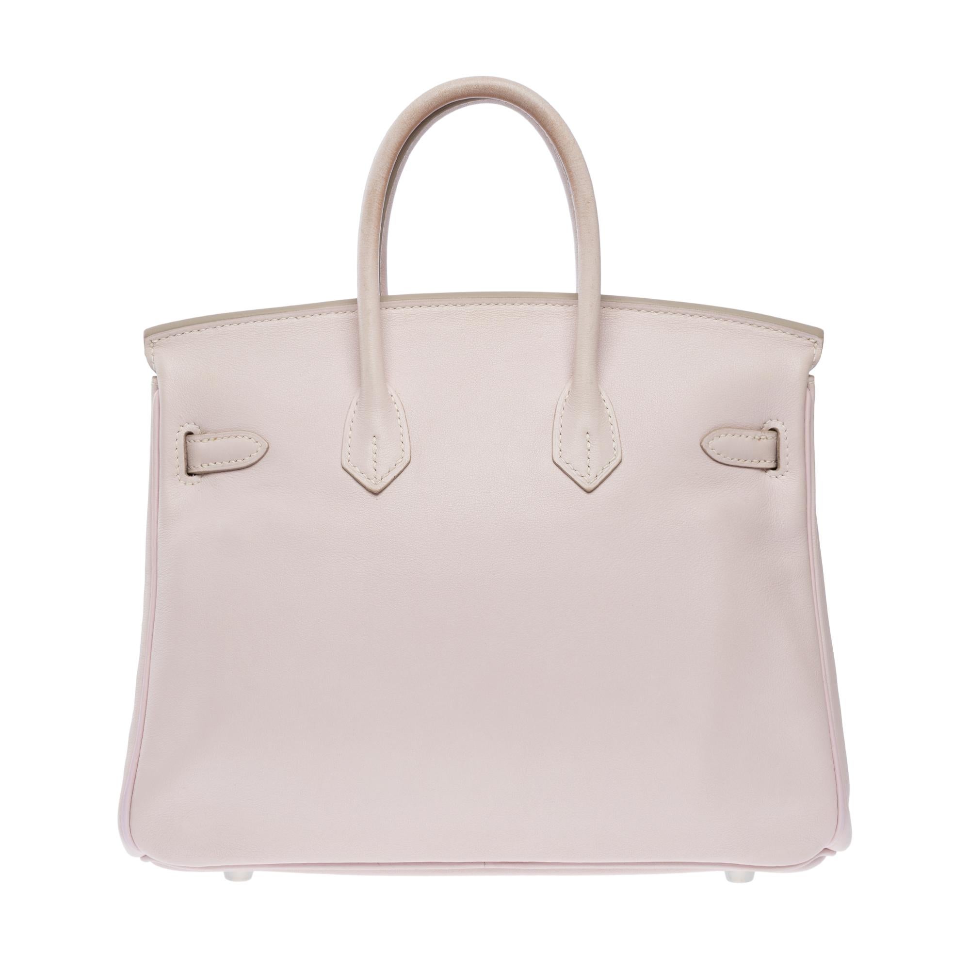 Women's Amazing Hermes Birkin 25cm handbag in Rose Dragee Swift Calf leather, SHW For Sale