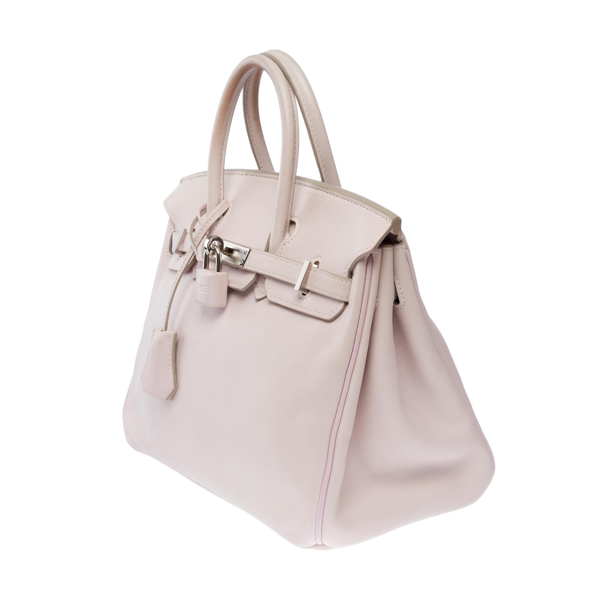 Amazing Hermes Birkin 25cm handbag in Rose Dragee Swift Calf leather, SHW For Sale 1