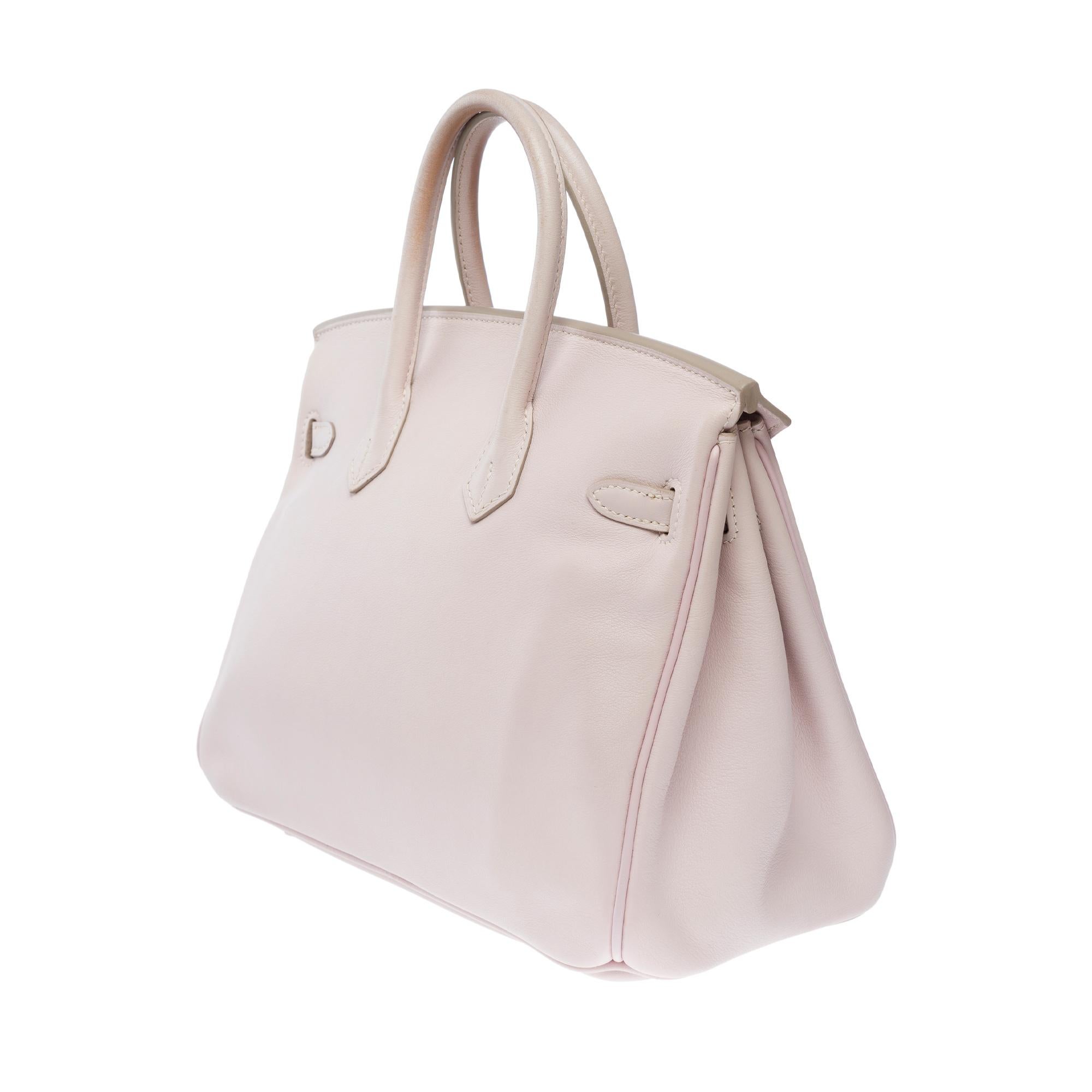 Amazing Hermes Birkin 25cm handbag in Rose Dragee Swift Calf leather, SHW For Sale 2