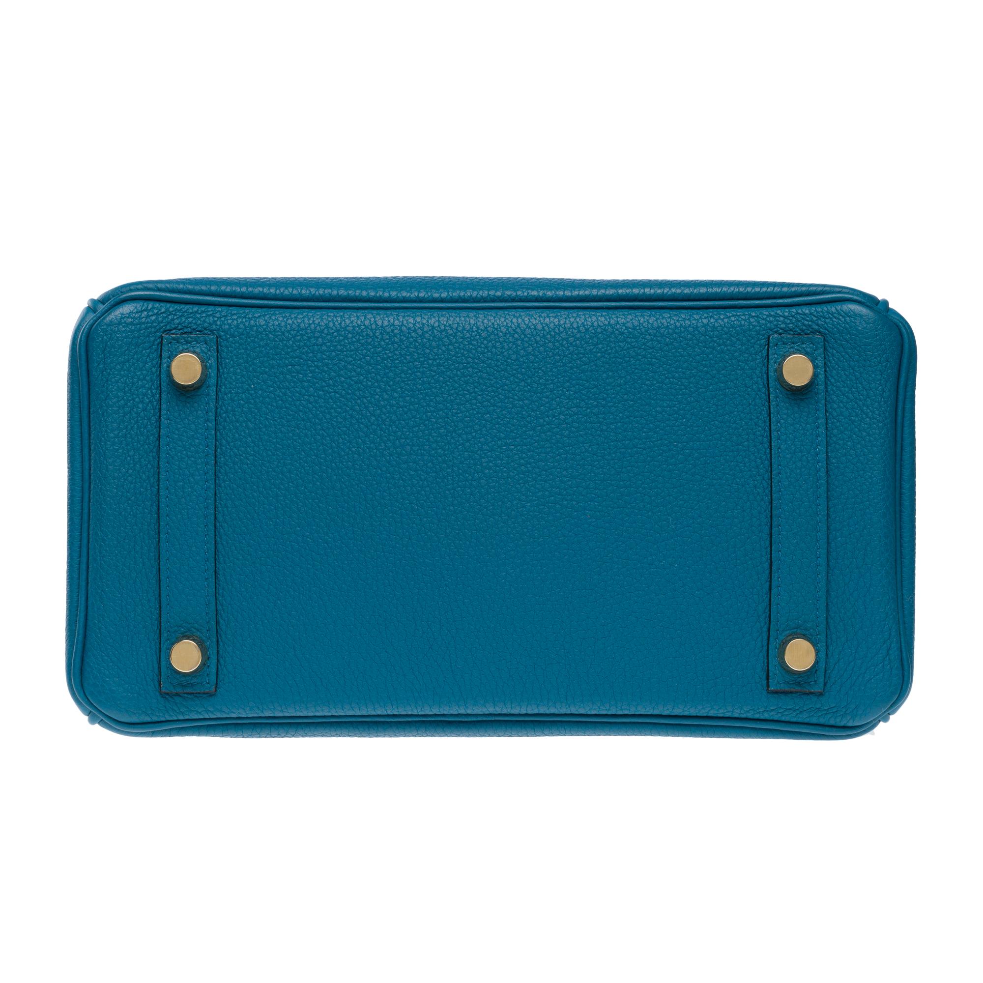 Amazing Hermes Birkin 25cm handbag in Togo Blue Cobalt leather, GHW 8