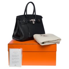 Amazing Hermès Birkin 30 handbag in Black Togo leather, SHW