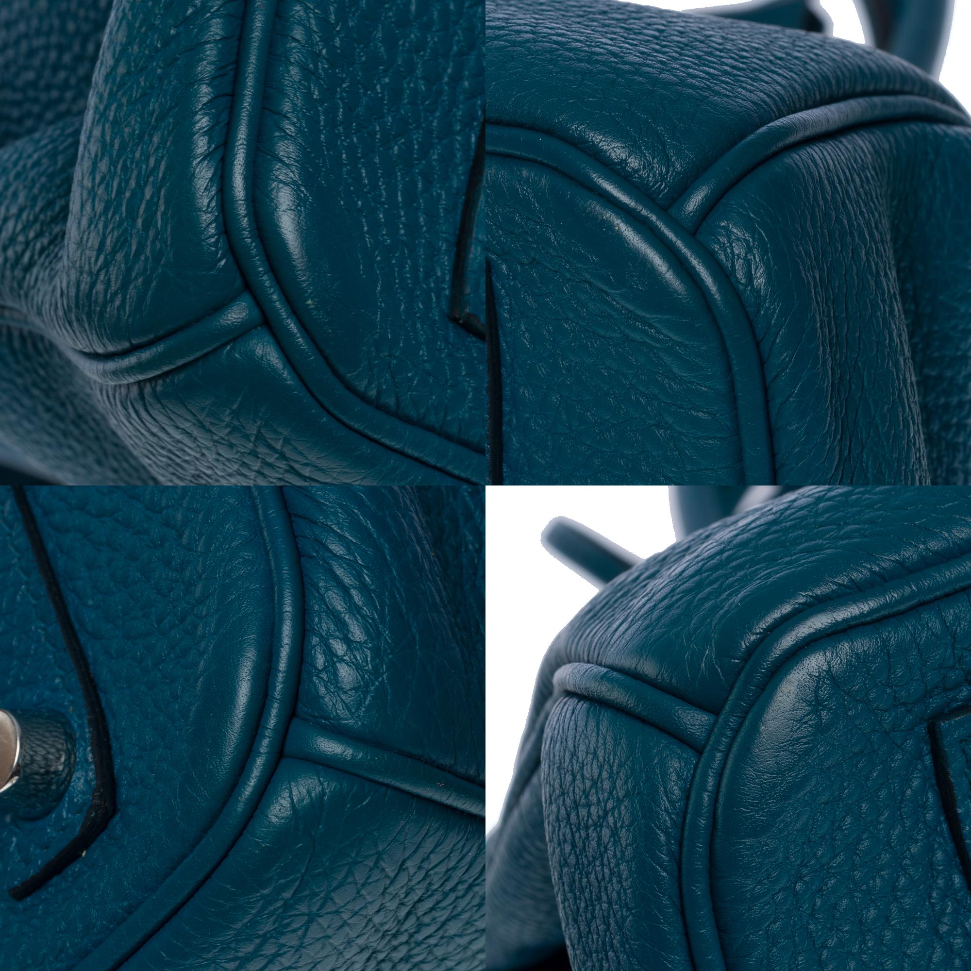 Amazing Hermès Birkin 30 handbag in Blue Colvert Togo leather, SHW 7