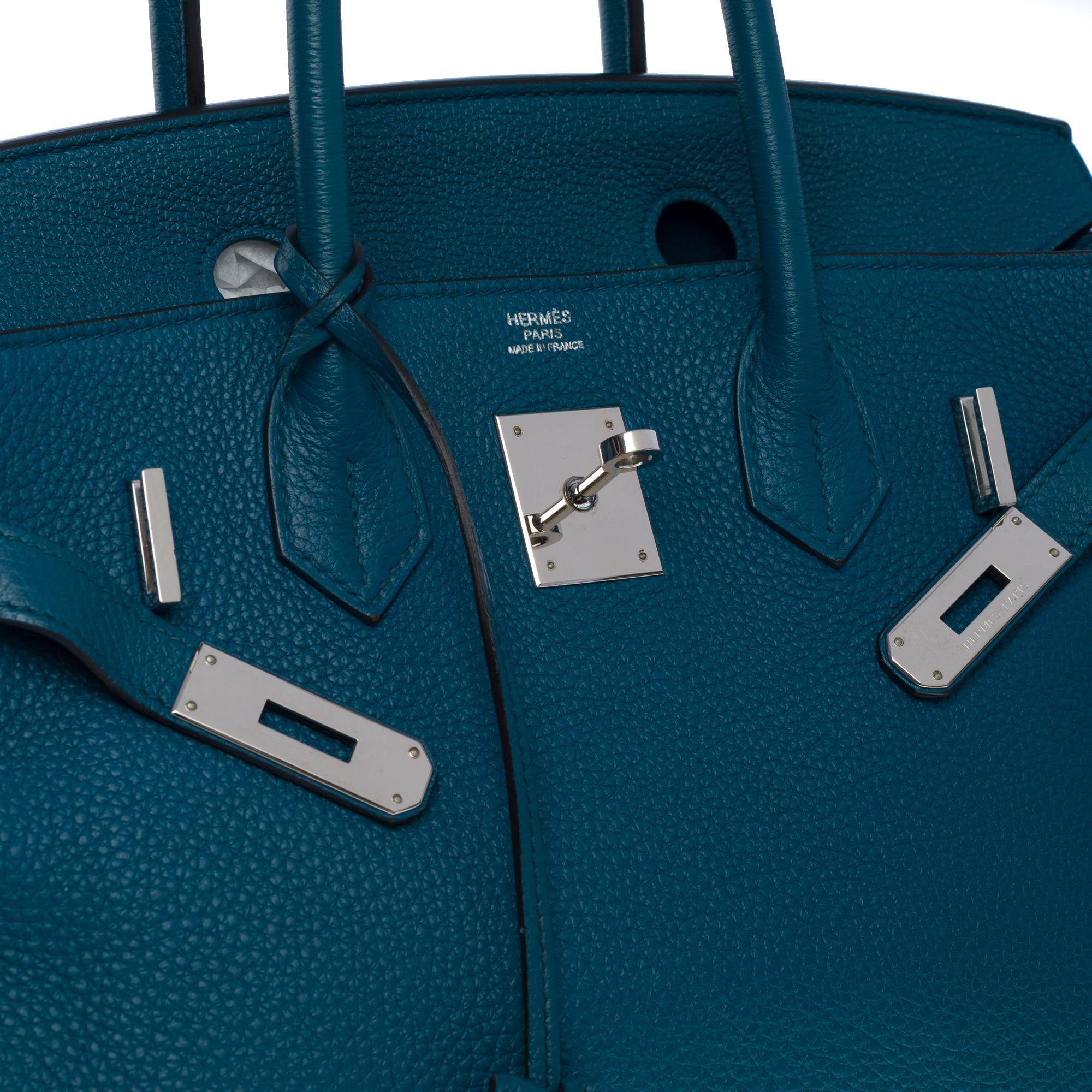 Amazing Hermès Birkin 30 handbag in Blue Colvert Togo leather, SHW 2