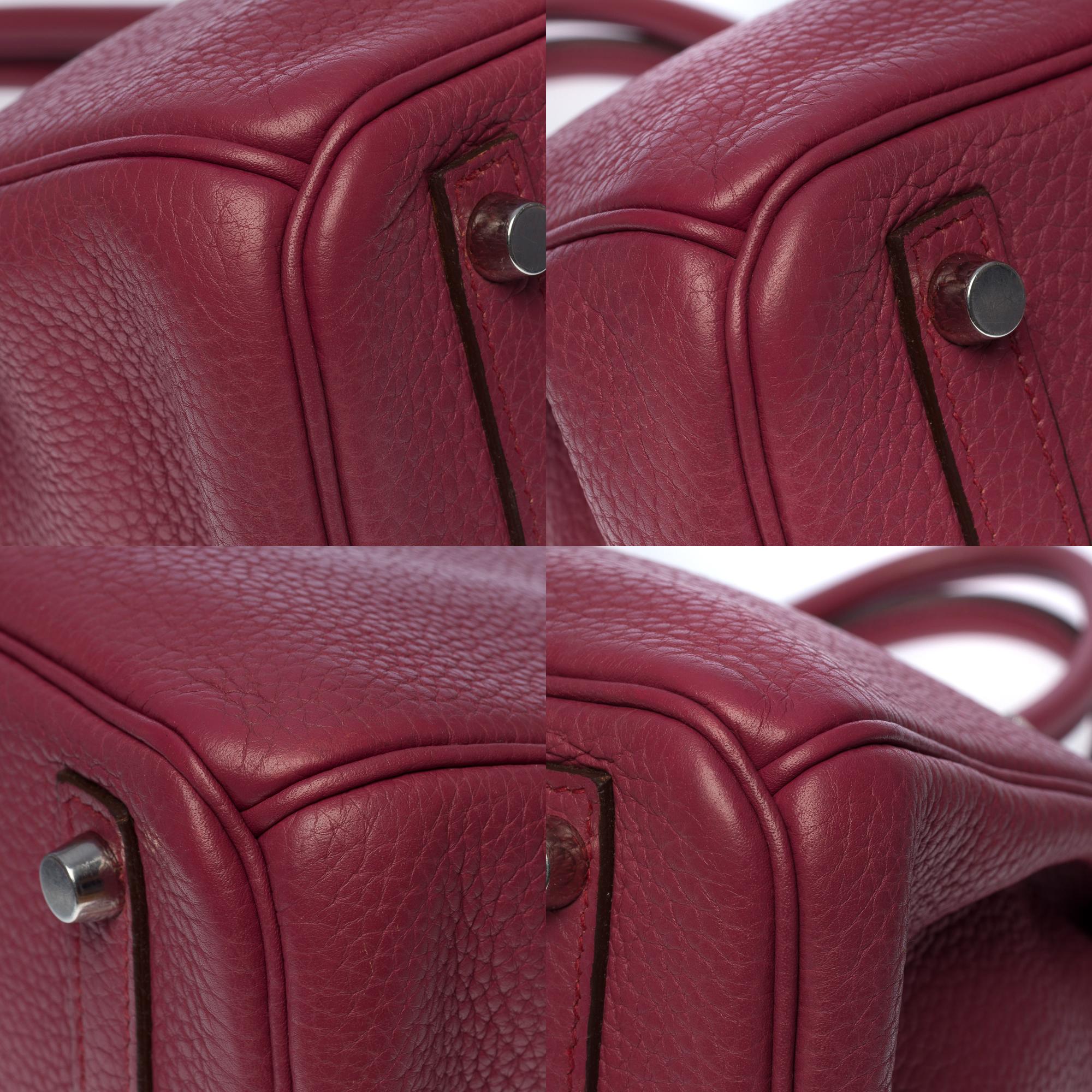 Superbe sac à main Hermès Birkin 30 en cuir Bois de rose Togo, SHW en vente 6