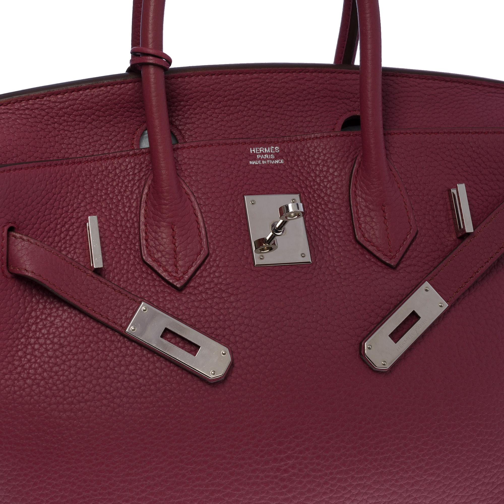 Superbe sac à main Hermès Birkin 30 en cuir Bois de rose Togo, SHW en vente 1