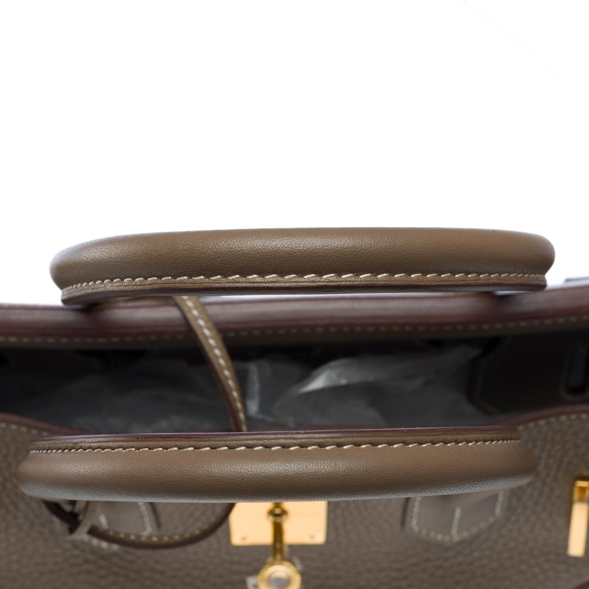 Amazing Hermès Birkin 30 handbag in etoupe Togo leather, GHW For Sale 5