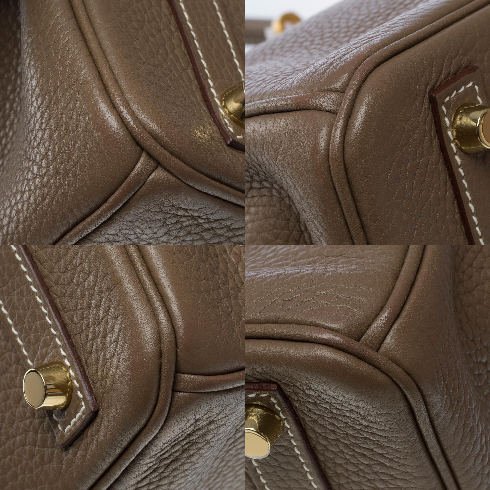 Amazing Hermès Birkin 30 handbag in etoupe Togo leather, GHW For Sale 7