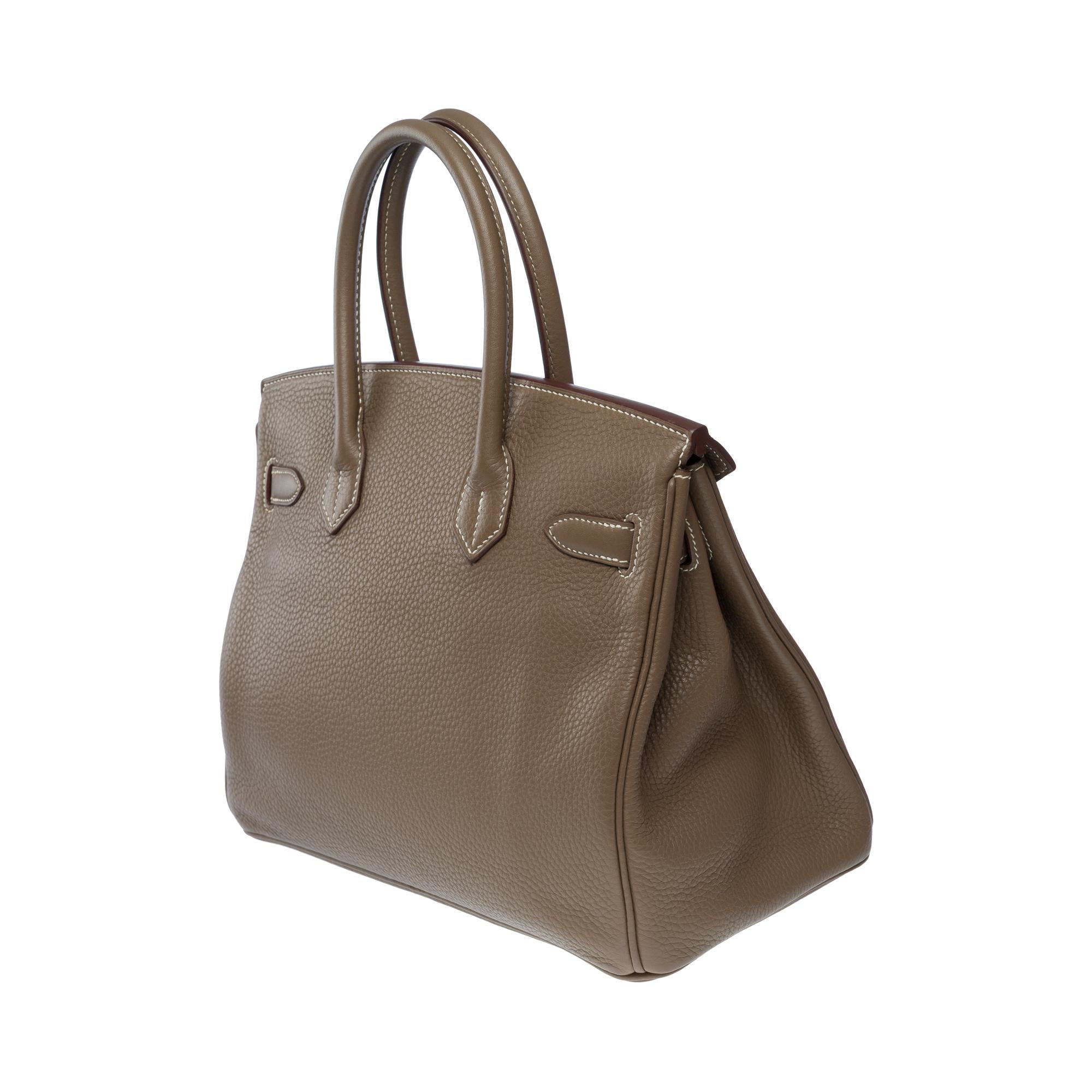 Amazing Hermès Birkin 30 handbag in etoupe Togo leather, GHW For Sale 1