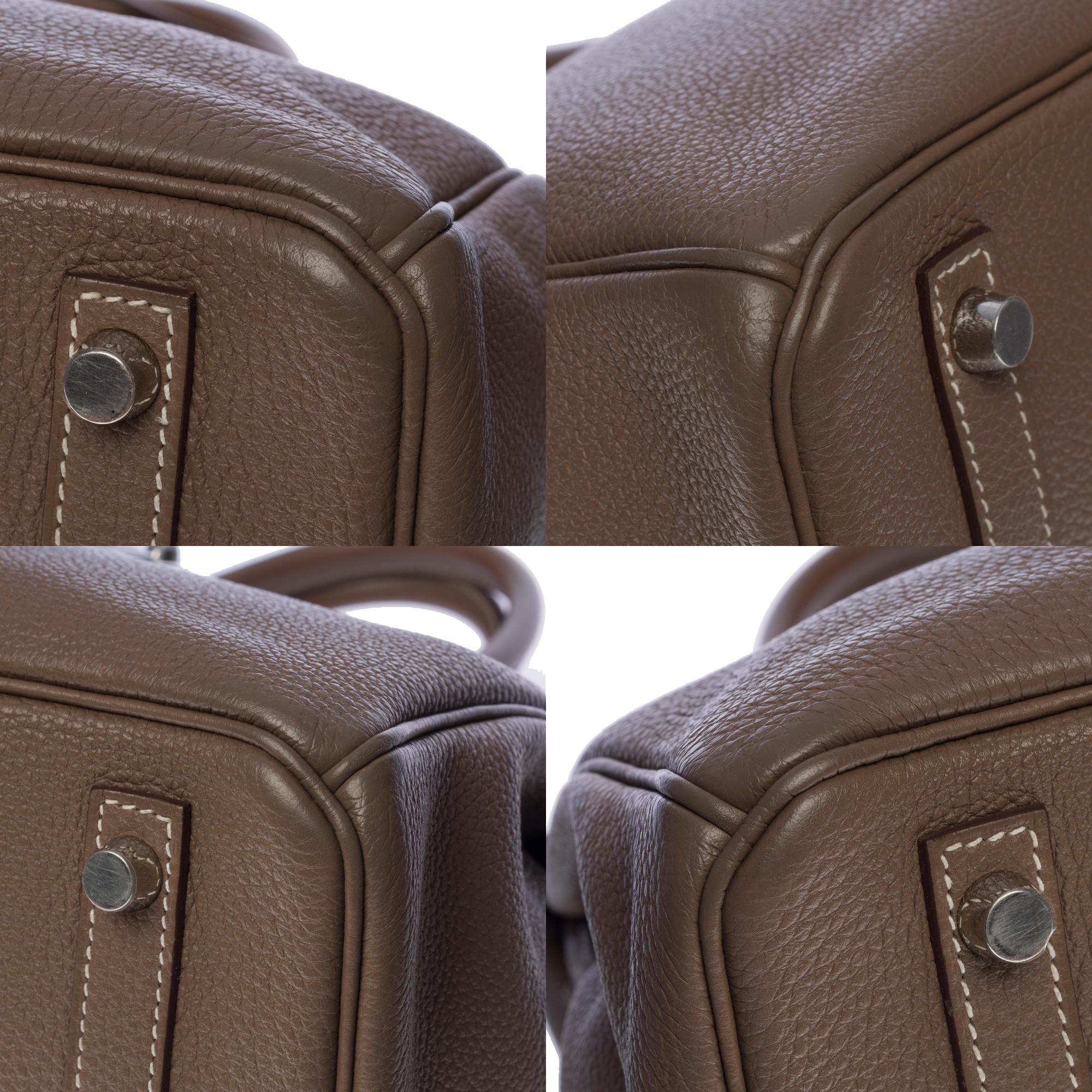 Amazing Hermès Birkin 30 handbag in etoupe Togo leather, SHW 2