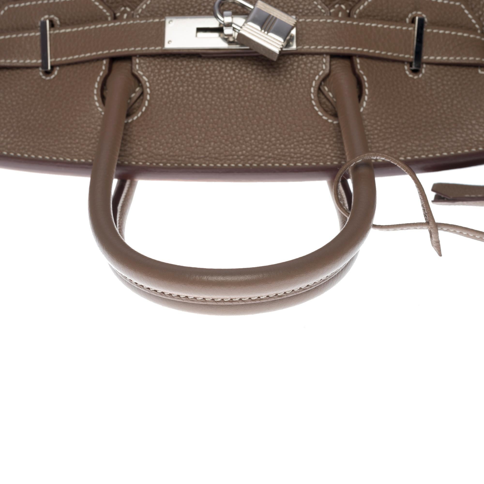 Women's Amazing Hermès Birkin 30 handbag in etoupe Togo leather, SHW