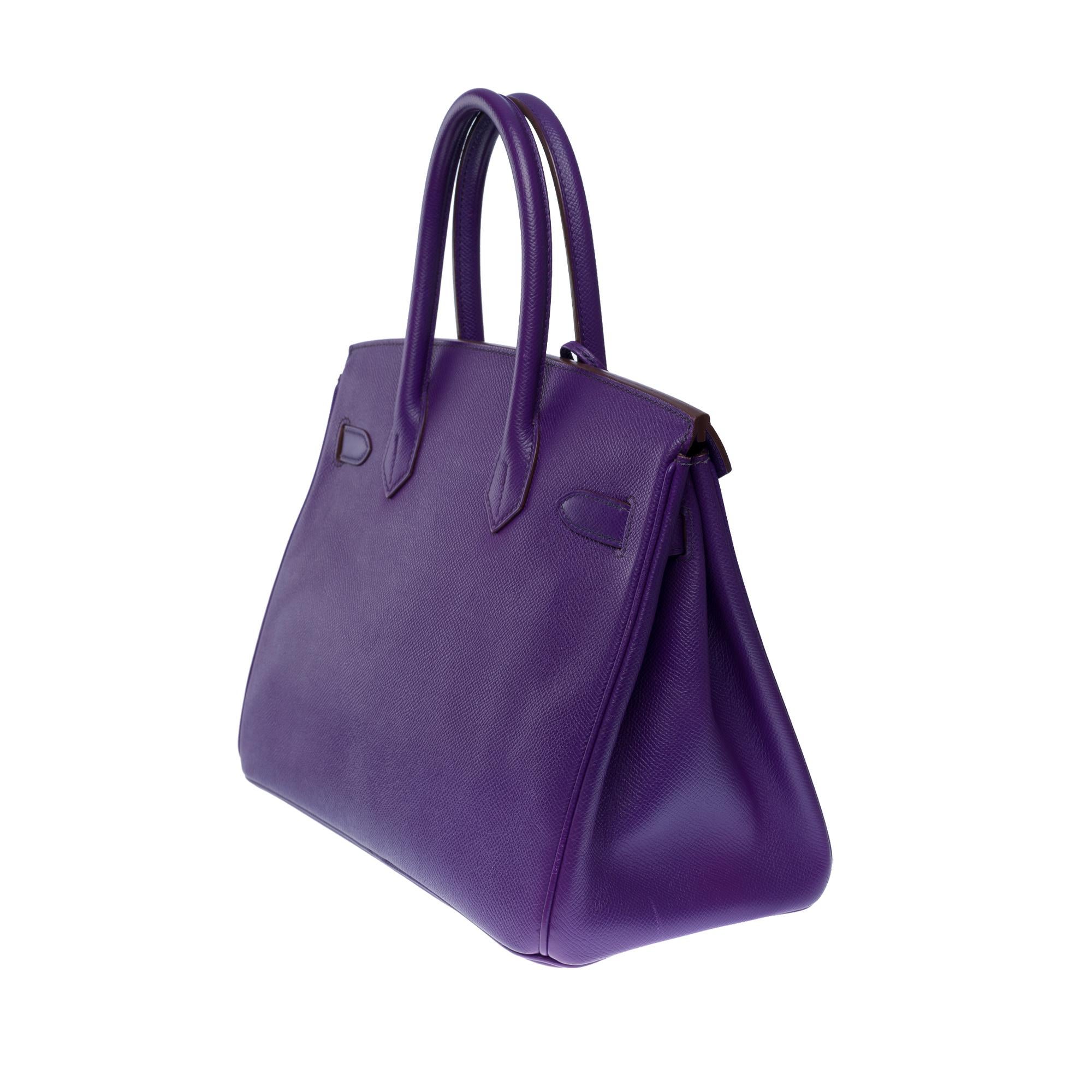 Women's Amazing Hermès Birkin 30 handbag in Iris Epsom leather, SHW For Sale