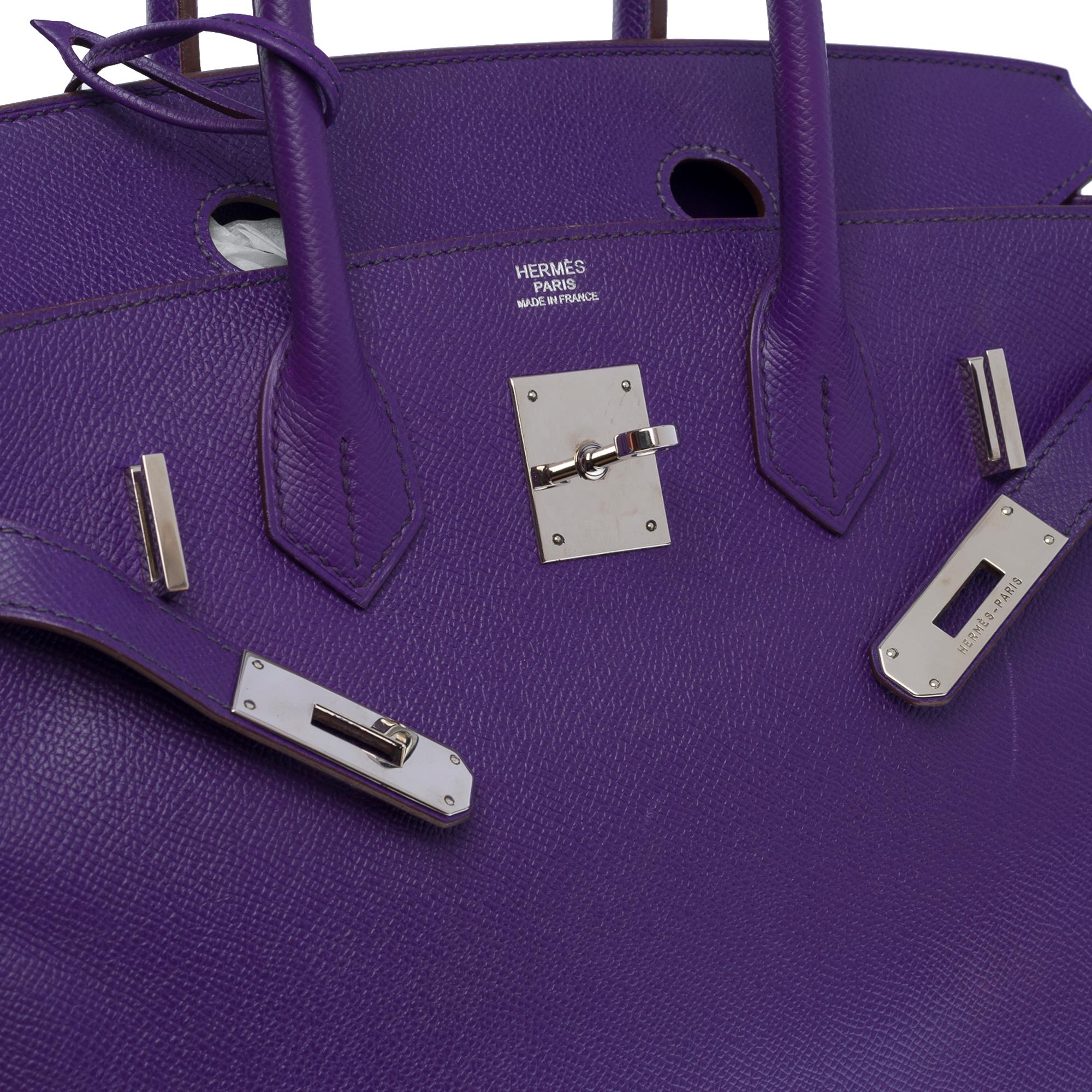 Amazing Hermès Birkin 30 handbag in Iris Epsom leather, SHW For Sale 1