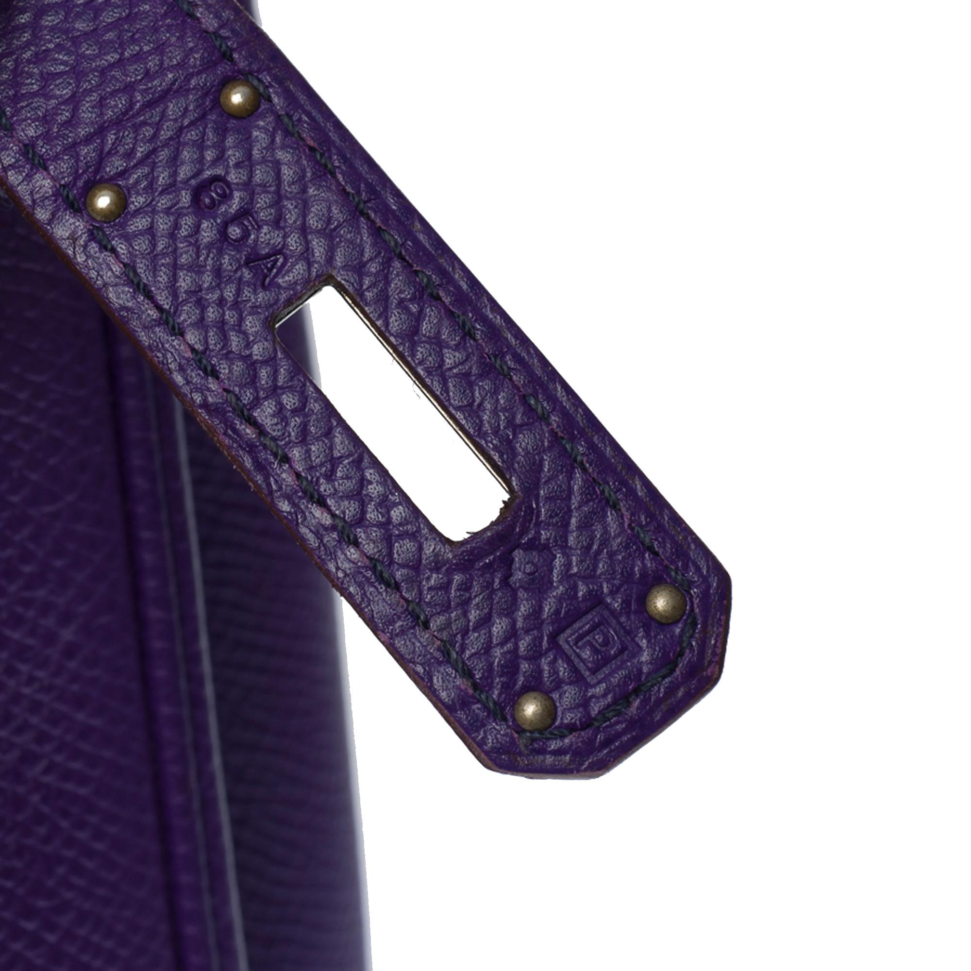 Amazing Hermès Birkin 30 handbag in Iris Epsom leather, SHW For Sale 2