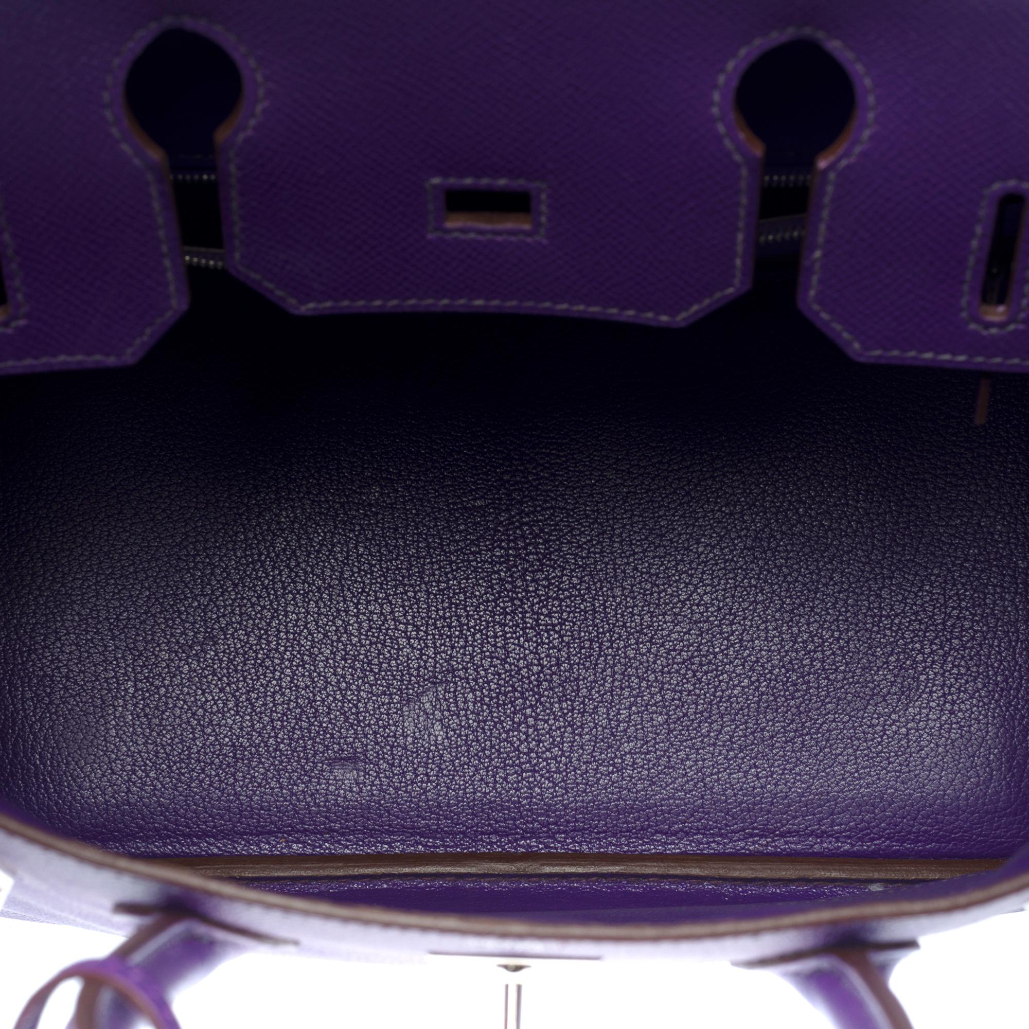 Amazing Hermès Birkin 30 handbag in Iris Epsom leather, SHW For Sale 3