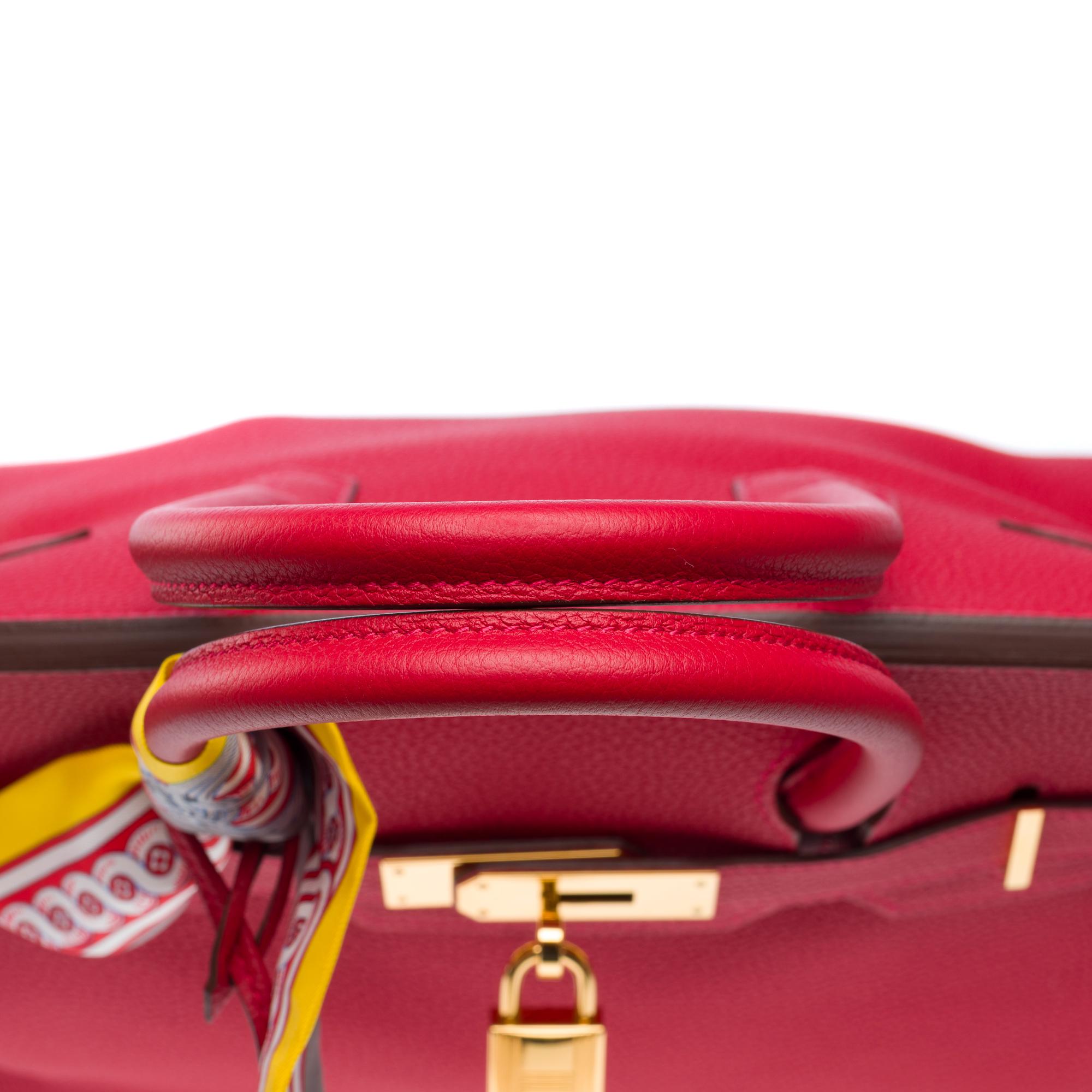 Amazing Hermès Birkin 30 handbag in Rouge Casaque Togo leather, GHW 5