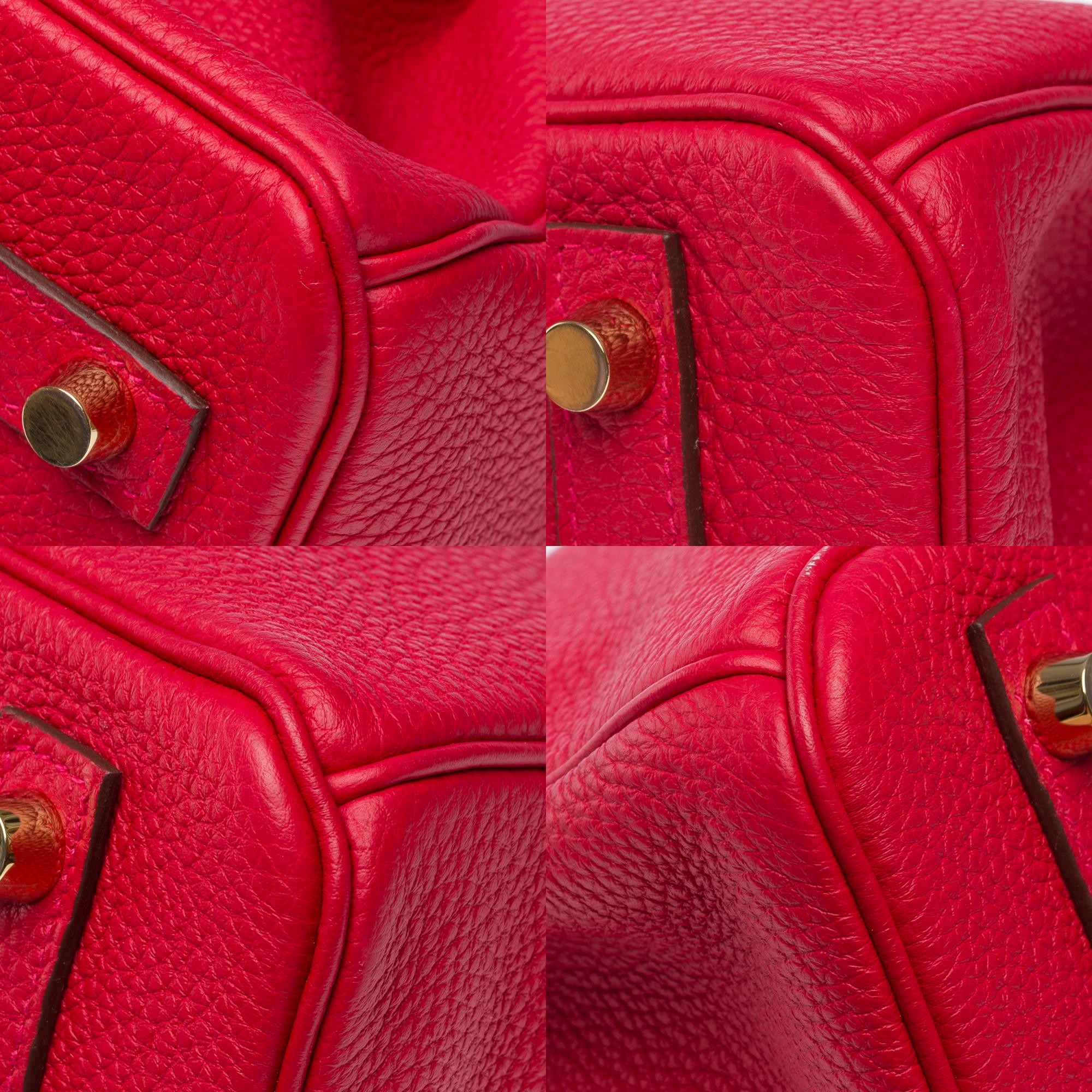 Amazing Hermès Birkin 30 handbag in Rouge Casaque Togo leather, GHW 7
